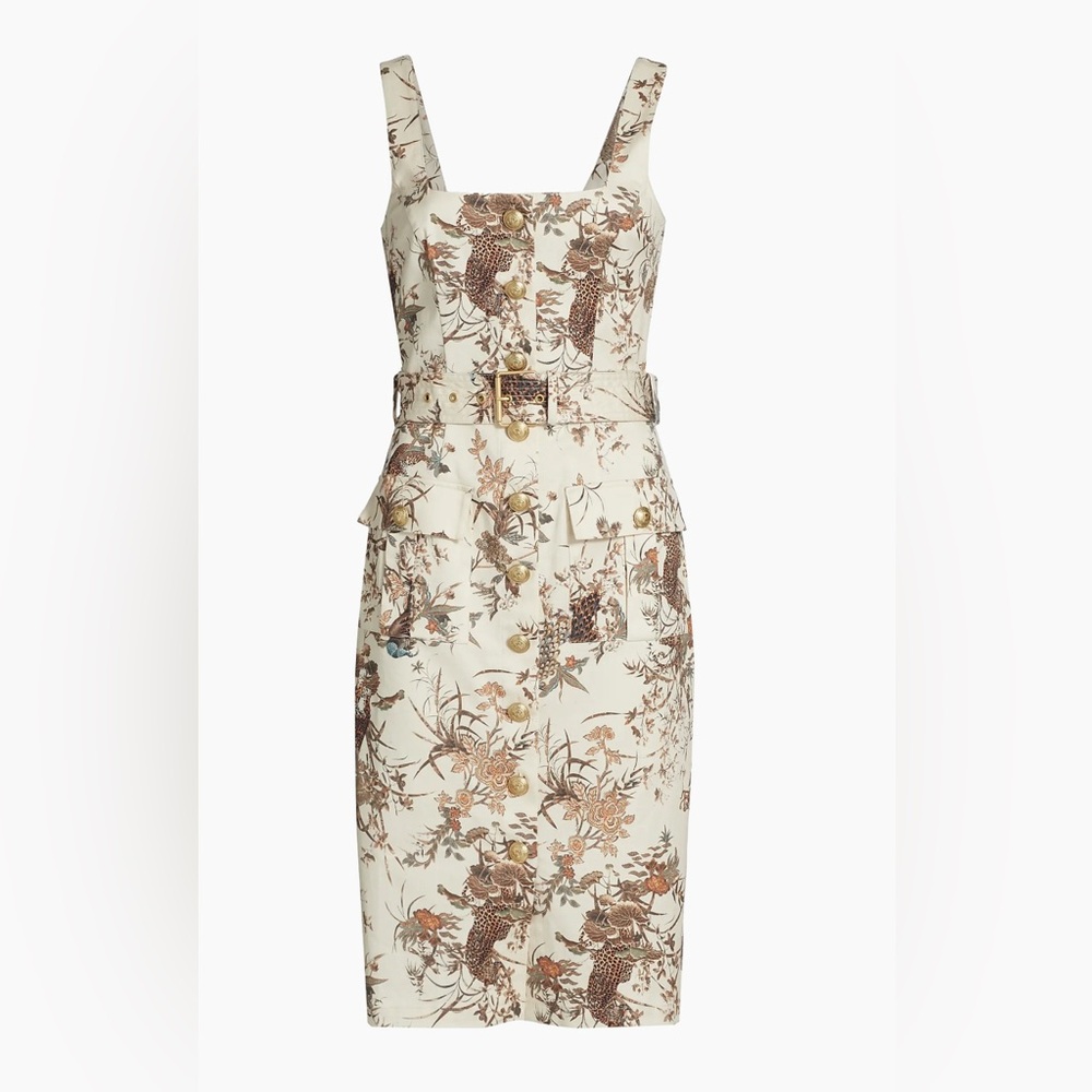 L'AGENCE Floral Print Belted Dress